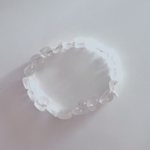 Costume Crystal Bracelet, stretchy elastic, white clear crystal stones - Picture 1 of 6